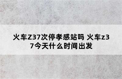 火车Z37次停孝感站吗 火车z37今天什么时间出发